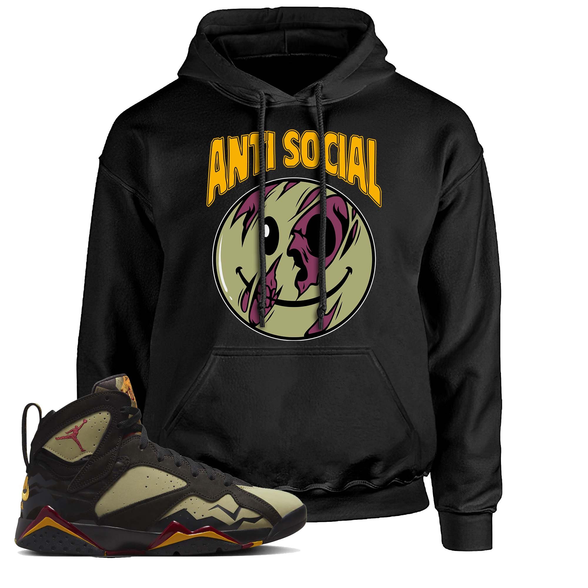 Anti Unisex Sweatshirt Pullover Hoodie to Match Air Jordan 7 Retro Black Olive Sneakers | AJ 7 Retro Black Olive 7s Sweatshirt Hoodie