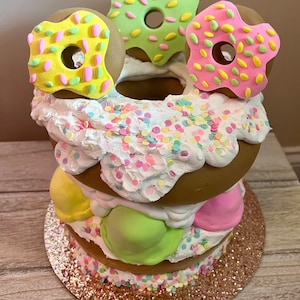 Fake Donut Cake | Faux Ice Cream Cake | Realistic Cake | faux sweets for props | faux cake | fake bakes | centerpiece | birthday | party