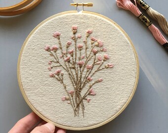 Finished hoop, Mother's Day gift, Botanical embroidery, Home décor, Wall décor, Floral embroidery, Wild flowers, Nursery embroidery