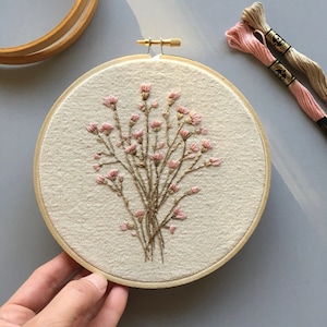Finished hoop, Mother&#39;s Day gift, Botanical embroidery, Home décor, Wall décor, Floral embroidery, Wild flowers, Nursery embroidery