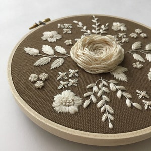 Finished embroidery hoop,Floral embroidery,Wall decor,Home decor,Wild flowers,Handmade gift,