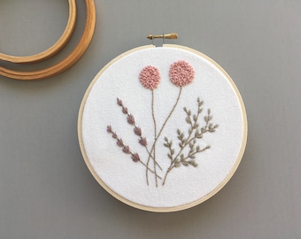 Finished embroidery hoop,Mother's Day gift,Botanical embroidery, Home décor,Wall décor,Floral embroidery,Wild flowers,Easter embroidery