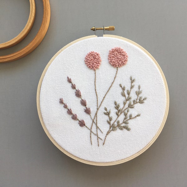 Finished embroidery hoop,Mother's Day gift,Botanical embroidery, Home décor,Wall décor,Floral embroidery,Wild flowers,Easter embroidery