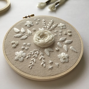 Finished embroidery hoop,Floral embroidery,Nursery,Wall decor,Home decor,Wild flowers,Handmade gift,