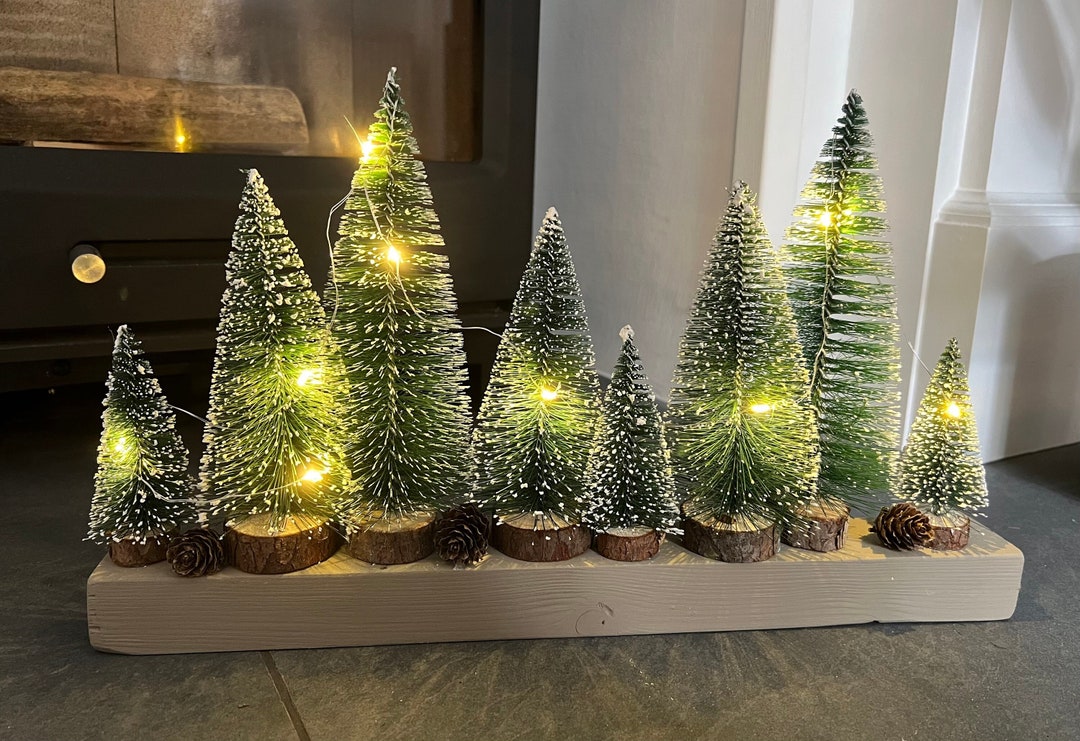 Large Bottle Brush Christmas Tree Display With Lights Etsy UK