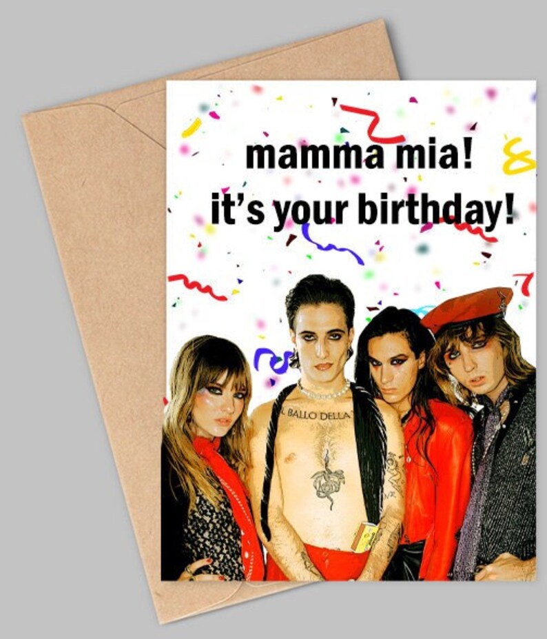 Mamma Mia Maneskin Birthday Card L M neskin Eurovision Etsy Australia