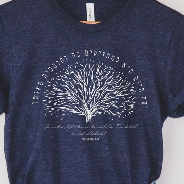 Tree Of Life Verse In Hebrew - Proverbs 3:18 Verse T-shirt