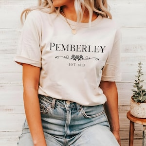 Pemberley Pride and Prejudice By Jane Austen Aesthetic Crewneck T-shirt