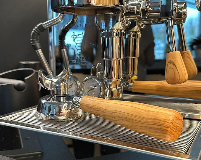 Holzgriff aus Olive für Siebträger (handgefertigt): E61 Maschinen, Bezzera BZ Maschinen, Ascaso & Rancilio Silvia