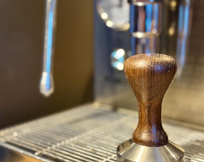 Räuchereiche Tamper (handgefertigt) - div. Durchmesser f. ECM / Rocket / La Pavoni / Sage / uvm. // Barista Zubehör // Siebträger Zubehör