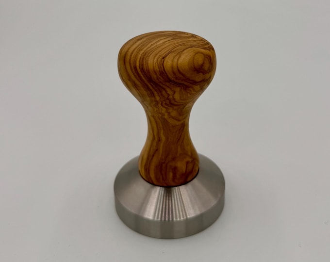 Espresso Tamper Olivenholz – handgefertigter Barista Tamper – 58 mm / 58,5 mm Präzision – Siebträger Zubehör