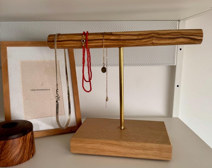 Schmuck (Ketten, Uhren, Armbänder) Ständer aus Eiche / Olive (handgefertigt), Schmuck Display, Interior Design, Schmuckständer Holz