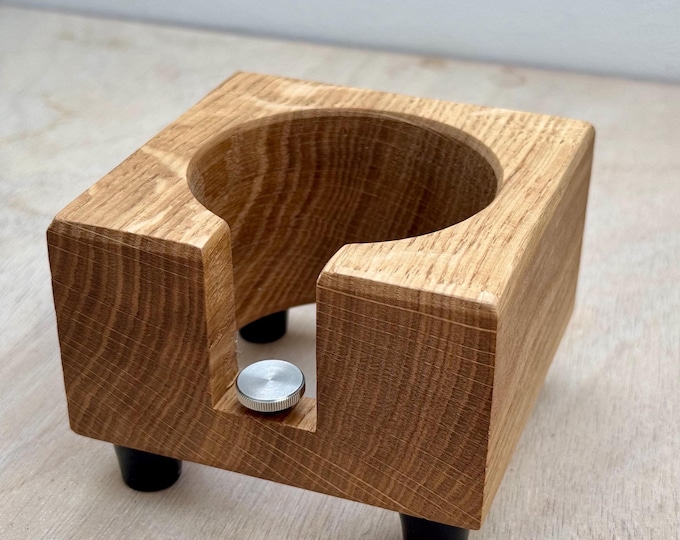 Tamper Station aus Eiche (handgefertigt), Barista Zubehör f. ECM, Bezzera, Quickmill, Profitec, Rocket uvm. / Tamping Station