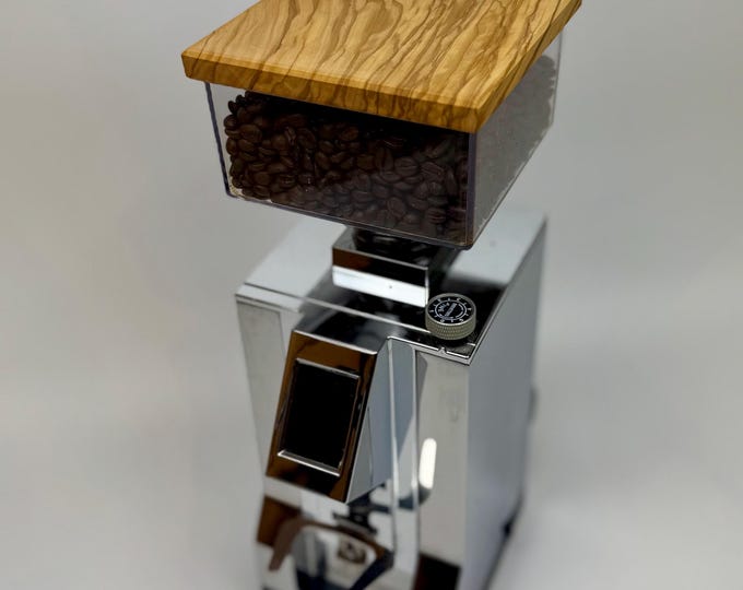 Eureka Mignon Mühlendeckel Olivenholz – handgefertigt – Holzdeckel für Espresso-Mühle – Barista Zubehör