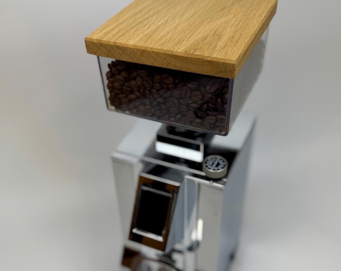 Eureka Mignon Mühlendeckel Eiche – handgefertigt – Holzdeckel für Espresso-Mühle – Barista Zubehör