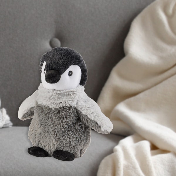 Mikrowellengeeignetes weiches Wärmekissen Baby Pinguin | duftende herausnehmbare Lavendelfüllung | waschbar | für Kinder und Erwachsene