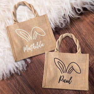 Osterkorb für Kinder | Ostertasche personalisiert | Jutetasche | Osternest | individuelle Tragetasche | Osterbeutel