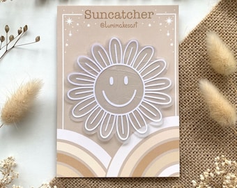 Suncatcher Sticker Happy Daisy | Fensterbild selbstklebend | Regenbogen Fenstersticker