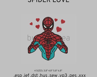 Spider Man Love Trendy Embroidery Files Embroidery - Etsy