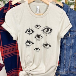 Evil Eye Shirt, All-Seeing T-shirt, Vintage Gothic Dark Art T-Shirt, alternative fashion, Occult Clothes, Weirdcore Eyeball T-Shirt