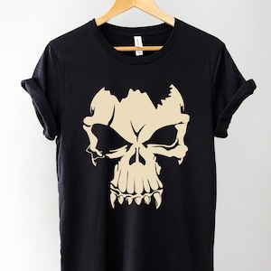 Dark art skull T-shirt, Gothic Grunge Clothing, Horror Goth Aesthetic, Witchy Occult Skull Tee, Alternative Fashion