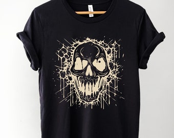 Melting skull Ghost dark art T-shirt, Retro Gothic Shirt, Graphic Shirt, Dark Art Skeleton Tee, Skull Screaming Gothic Clothing, Grunge Tee