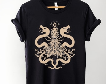 Magical Snake Witchy Shirt – Celestial Crystal T-Shirt | Mystical & Occult Apparel, Mystic Spiritual Tee, boho Clothing