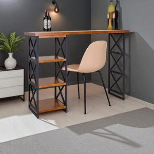 Rustic pub height table - breakfast bar table - solid wood high dining table - bar table - industrial bar table - rustic pub height table