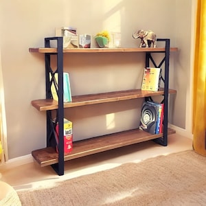 Small Wooden Bookshelf - Narrow Console Table - Industrial Sofa Table - Side Console Table - Modern Farmhouse bookcase - Custom entry table