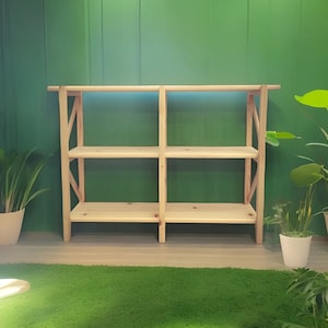 Customized Wooden Short Bookcase, Low Etagere Bookshelf, Solid Wood Open Bookcase, Modern Bookcase, Kid&#39;s bookshelf, Office Bookshelf