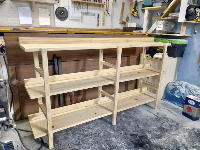Custom Scandanivian Bookcase Solid Wood Console Table With - Etsy