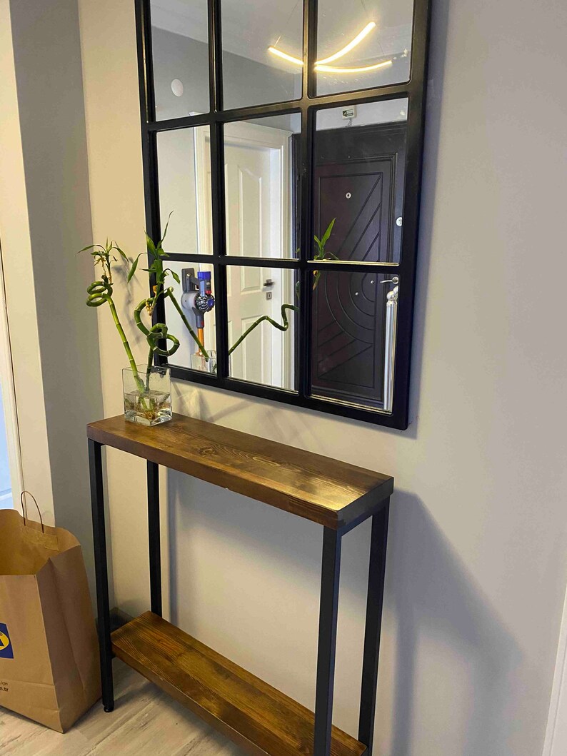 Wooden Entryway Table Industrial Entryway Table Entrway Etsy