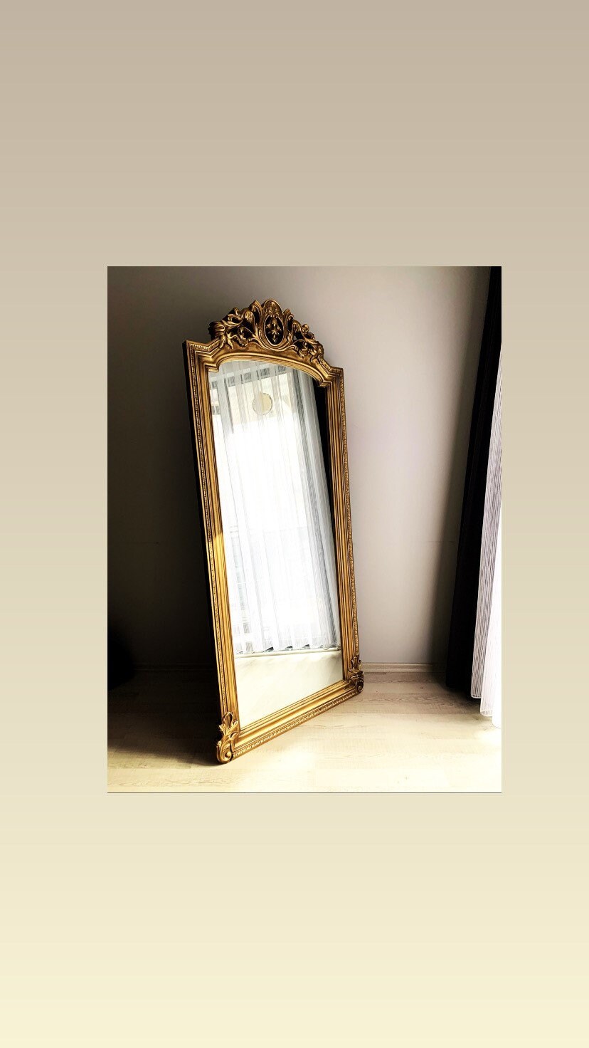 87 Antique Large Mirror Gold Gilded Full Length Mirror Etsy