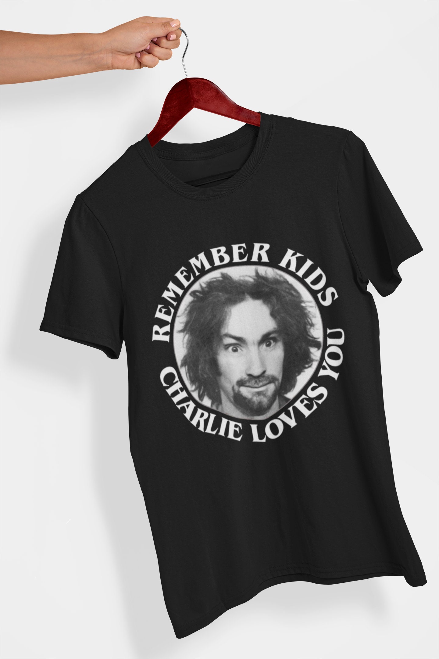 Discover Charlie Loves You t-shirt Charles Manson Shirt and sticker