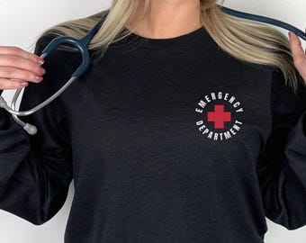 Emergency Department Long Sleeve Shirt ER Nurse Shirt Nurse Long Sleeve Emergency Nurse Shirt New Nurse Grad Gift Nurse ER Department Shirt