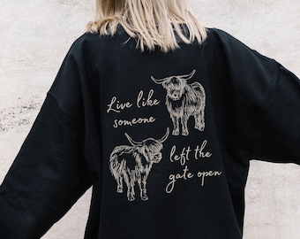 Highland Cow Shirt Cow Sweatshirt Cow Sweater Cow Shirt Cow Gifts For Cow Lovers Cow Tshirt Farming Shirt Farmer Shirt Fluffy Cow Crewneck
