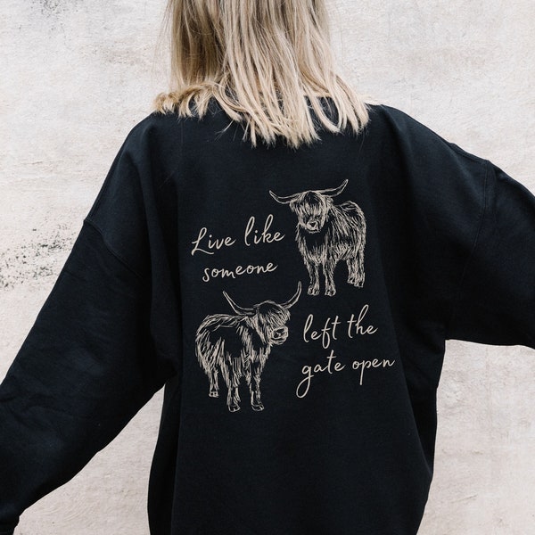 Highland Cow Shirt Cow Sweatshirt Cow Sweater Cow Shirt Cow Gifts For Cow Lovers Cow Tshirt Farming Shirt Farmer Shirt Fluffy Cow Crewneck