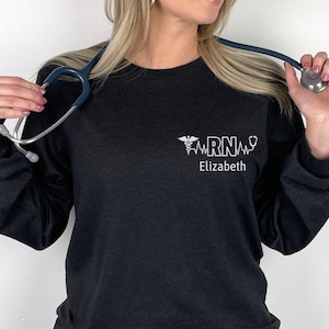Custom Registered Nurse Long Sleeve Shirt, Personalized RN Shirt, Nurse Graduation Gift, Nurse Long Sleeve, Gifts For Nurses, Nurse Gift