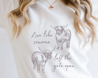 Highland Cow Sweatshirt, Fluffy Cow Shirt, Cow Lover Crewneck Sweater, Gift for Cow Lover, Farmgirl Shirt, Highland Cow Inspirational Shirt