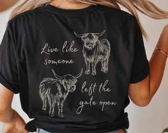 Highland Cow Shirt Western Shirt Highland Cow Western Graphic Tee Cow Shirt Cowgirl Shirt Gift For Cow Lover Rodeo Shirt Rodeo Bachelorette