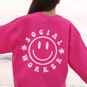 Retro Social Worker Sweatshirt Social Worker Shirt Social Work Social Work Graduation Gift School Social Worker Apparel Crewneck Sweater