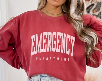 ER Nurse Sweatshirt, Emergency Department Comfort Colors Sweatshirt, Emergency Nurse Sweater, Emergency Nurse Sweatshirt, ER Nurse Gifts
