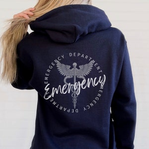 Emergency Department Zip Up Hoodie Emergency Department Sweatshirt ER Nurse Shirt Nurse Sweatshirt Emergency Nurse ER Nurse Gift Nurse Shirt