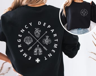 Emergency Department Sweatshirt, ER Nurse Crewneck Sweatshirt, Nurse Shirt, Graduation Gift, ED Registration, Medical Assistant, ER Tech