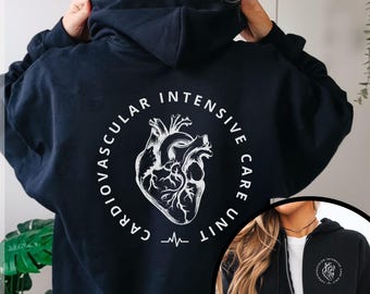 CVICU Jacket, Full Zip Sweatshirt, Cardiac ICU Nurse Sweater, CNA Medical Assistant Gift, Critical Care Zip, Cvicu Nurse Hoodie, Pa Np Gifts