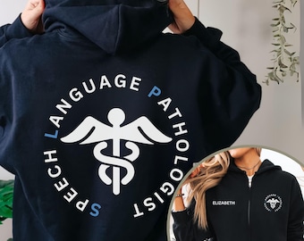Custom SLP Jacket, Speech Therapy Zip Up Hoodie, Speech Language Pathologist, SLP Sweatshirt, Graduation Gift, SLP Shirts, Speech Therapist