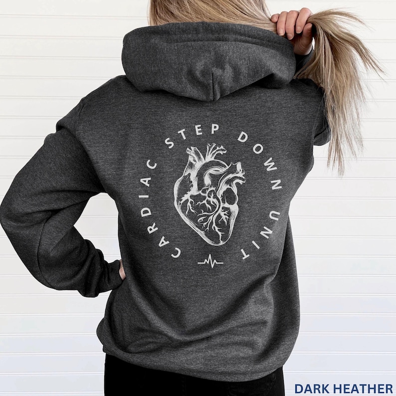 Cardiac Step Down Unit full zip hoodie, nurse jacket for work