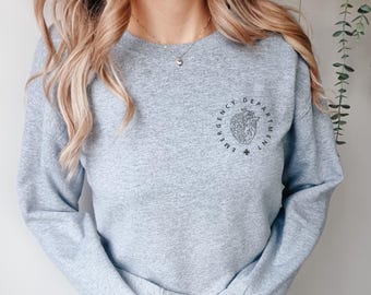 Emergency Department Sweatshirt, ER Nurse Crewneck Sweater, Shirt For Work, Emergency Room Tech, Registration Apparel, Gift For ED Worker
