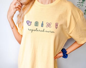 Registered Nurse Shirt, Comfort Colors Nurse Shirt, RN Graduation Gifts, RN Shirt, New Nurse Gifts, Nurse Graduation Gifts, Registered Nurse