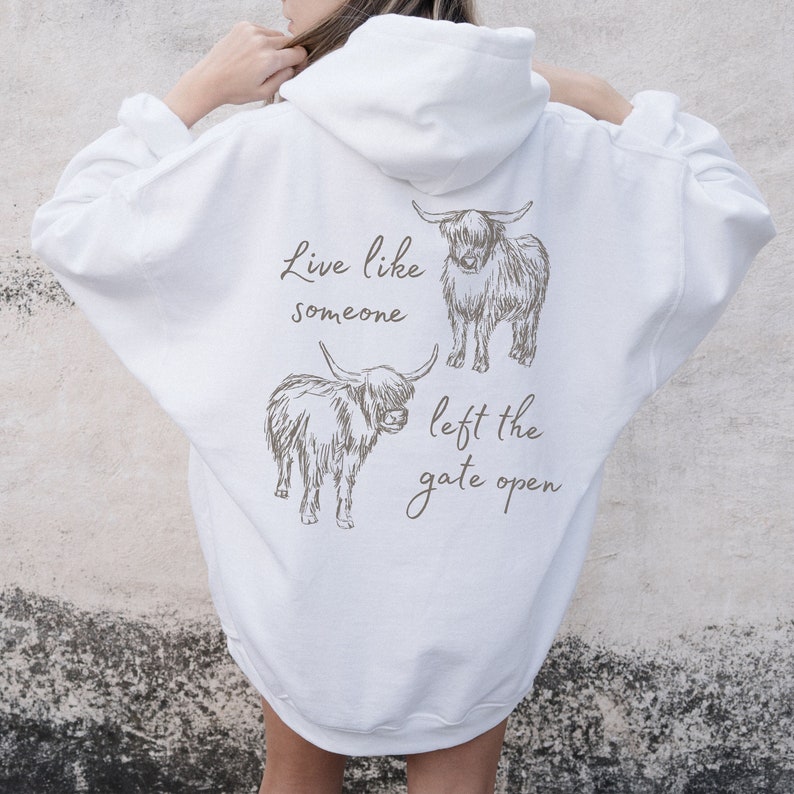 Sudadera con capucha de vaca de las Tierras Altas Sudadera con capucha de vaca Sudadera con capucha de vaca Suéter de vaca Camiseta de vaca Regalos de vaca para amantes de las vacas Sudadera con capucha inspiradora de vacas esponjosas imagen 3